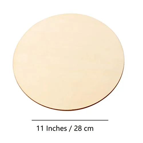 11 Inches Round Shape Unfinished Wood DIY Crafts Circle Wooden Cutouts Wood Discs Slices for Home Painting DIY Projects Craft Decor Pack of 3pcs
