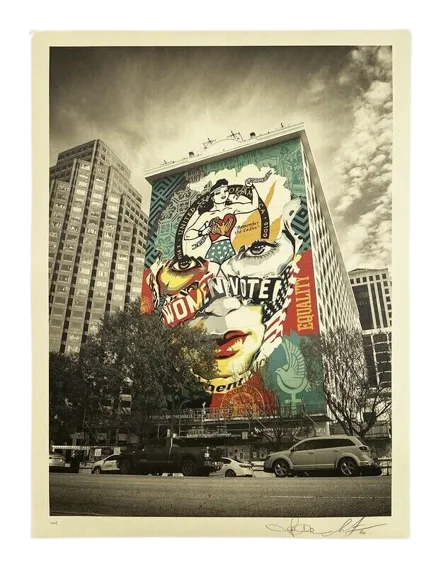 Beauty of Liberty Equality Austin Mural Print Shepard Fairey x Sandra Chevrier x Jon Furlong