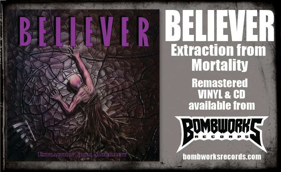 BELIEVER - EXTRACTION FROM MORTALITY (*NEW-DELUXE GOLD CD   CARD, 2023, Bombworks) Only 500 - Remastered/1989 Thrash Metal