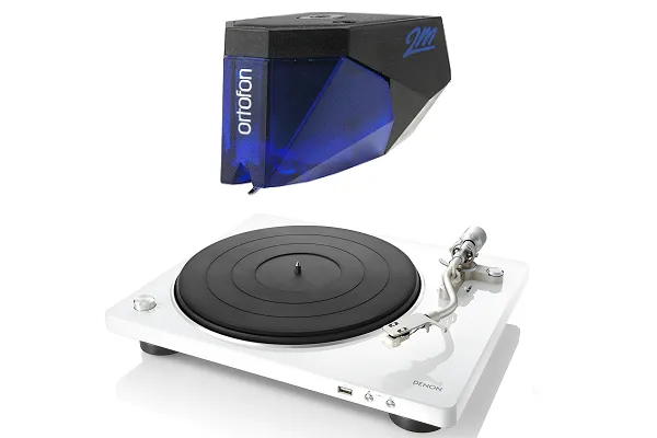 Denon DP-450USB Turntable with Ortofon 2M Blue Phono Cartridge Bundle