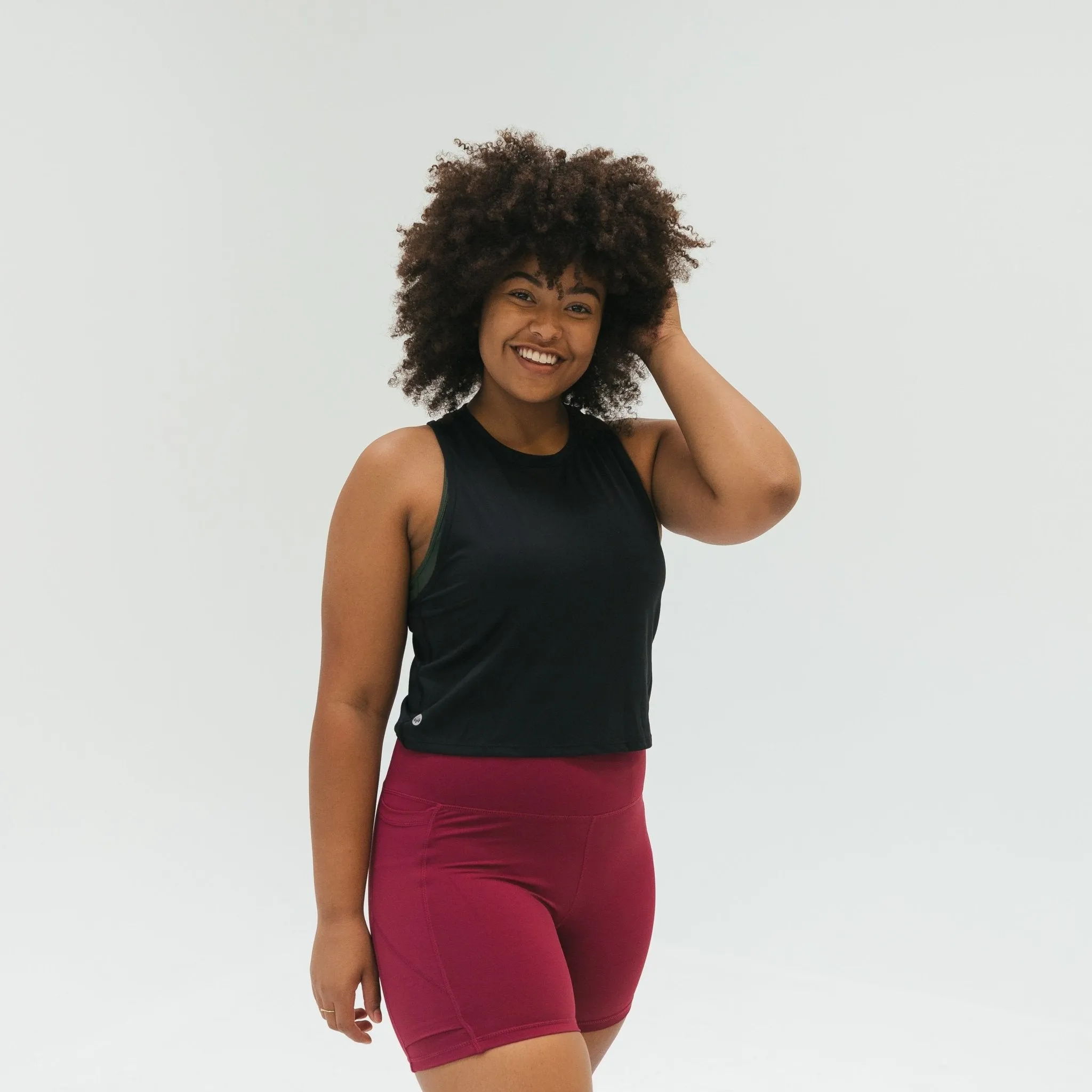 Energy Cropped Tank Top - Black