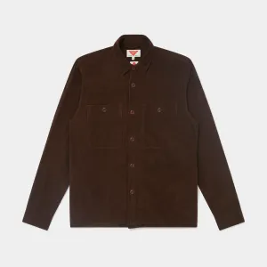 SEERSUCKER CORD POCKET OVERSHIRT (BROWN)