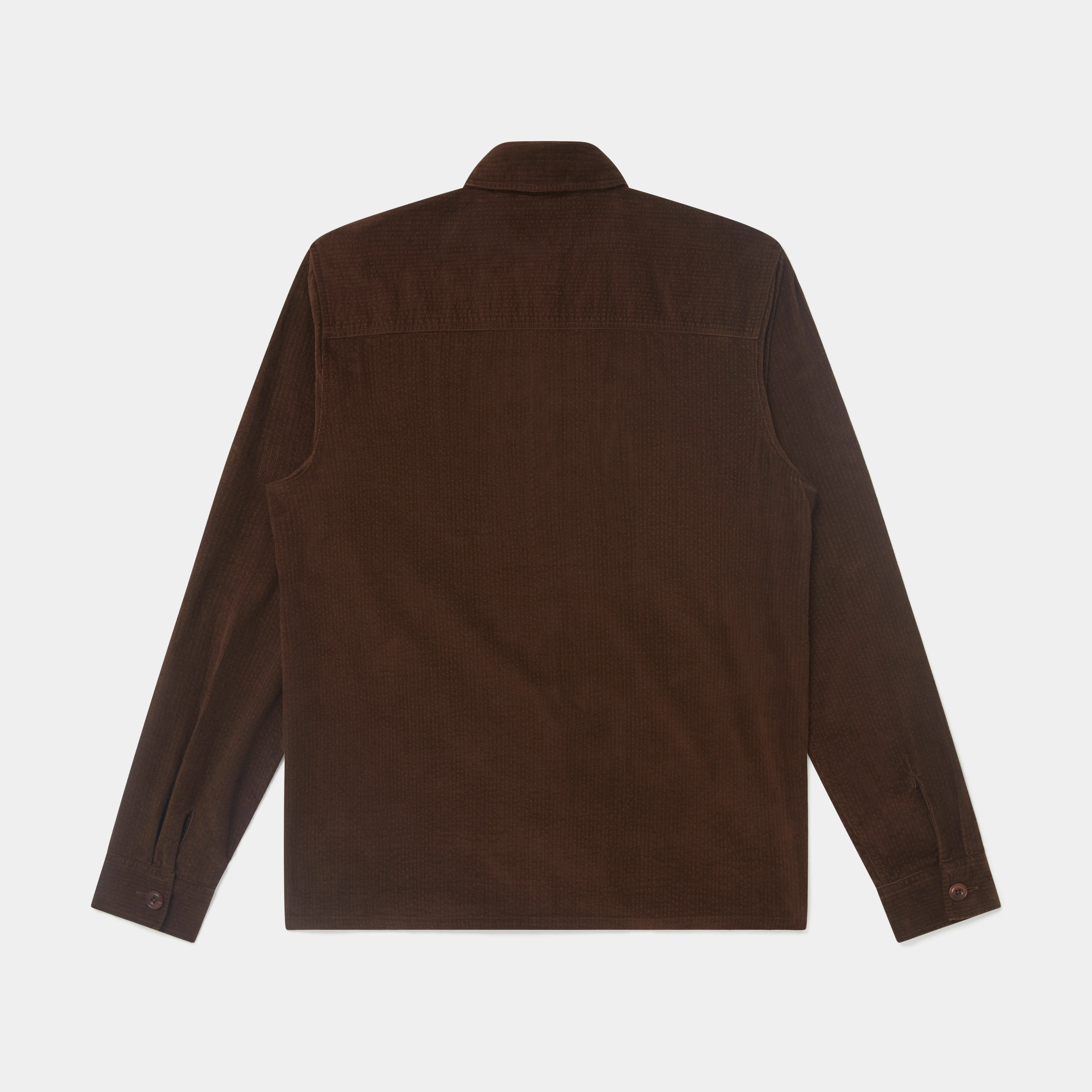 SEERSUCKER CORD POCKET OVERSHIRT (BROWN)