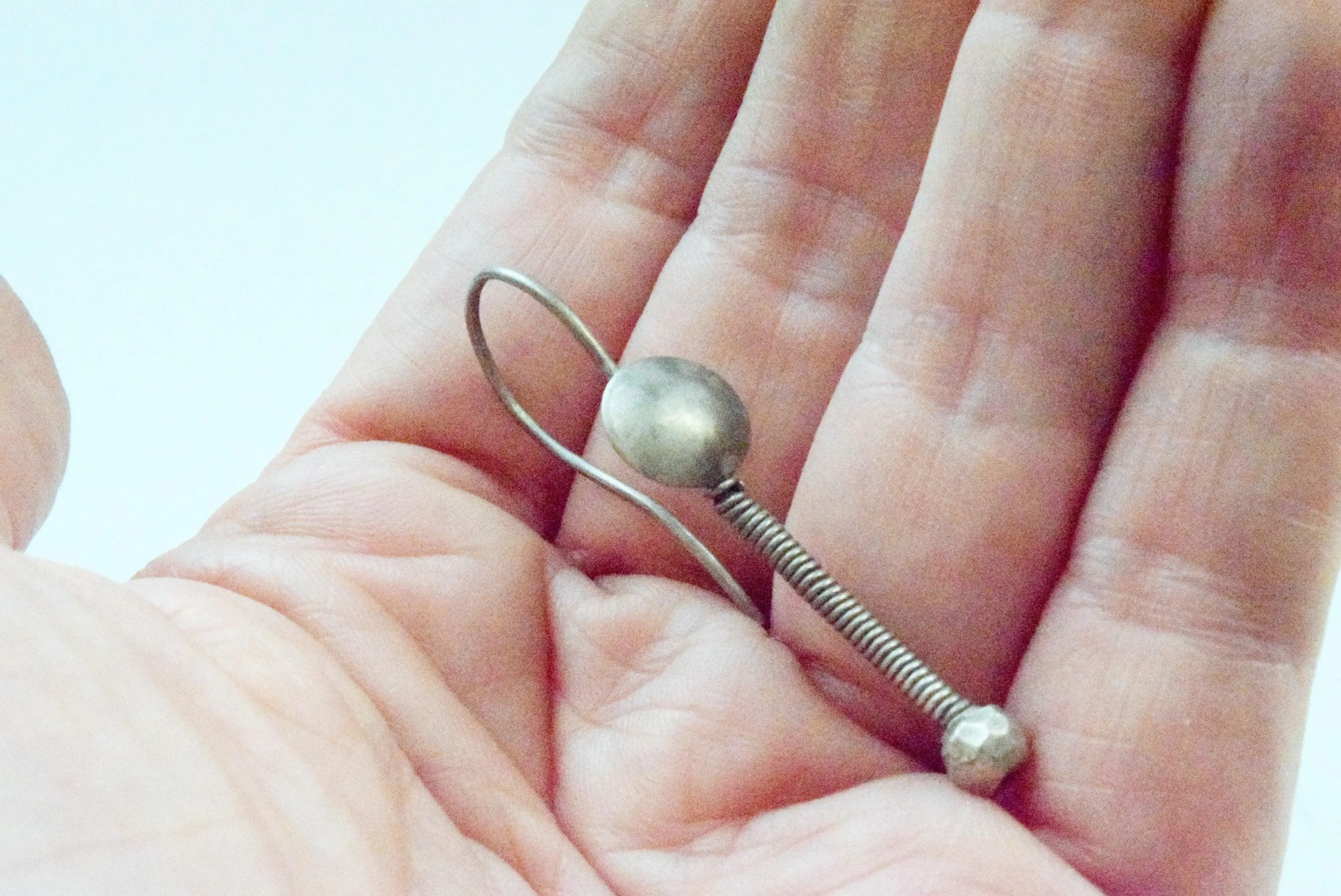 Vintage Silver Vedhla Indian Tribal Earrings