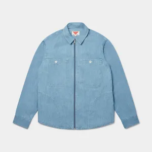 ZIP BLOUSON - ITALIAN CHAMBRAY - LIGHT BLUE INDIGO